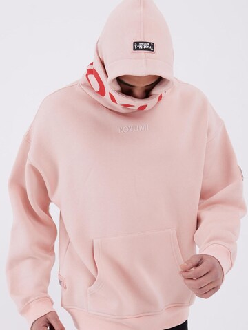 Koyumi Sweatshirt 'Unisex Oversize Hoodie – 3-Faden Stoff, innen angeraut , Break your Neck' in Pink
