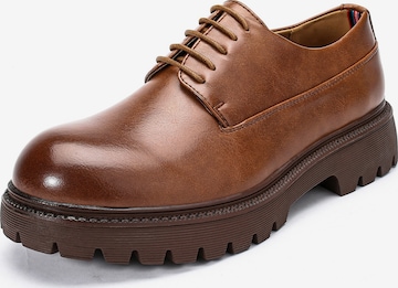 ALLTHEMEN Lace-Up Shoes 'Schicht' in Brown: front