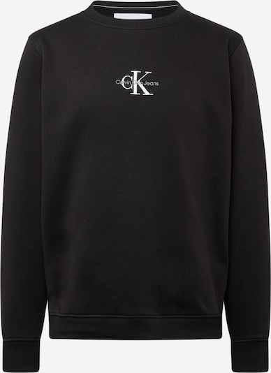 Calvin Klein Jeans Sweatshirt i ljusgrå / svart / vit, Produktvy