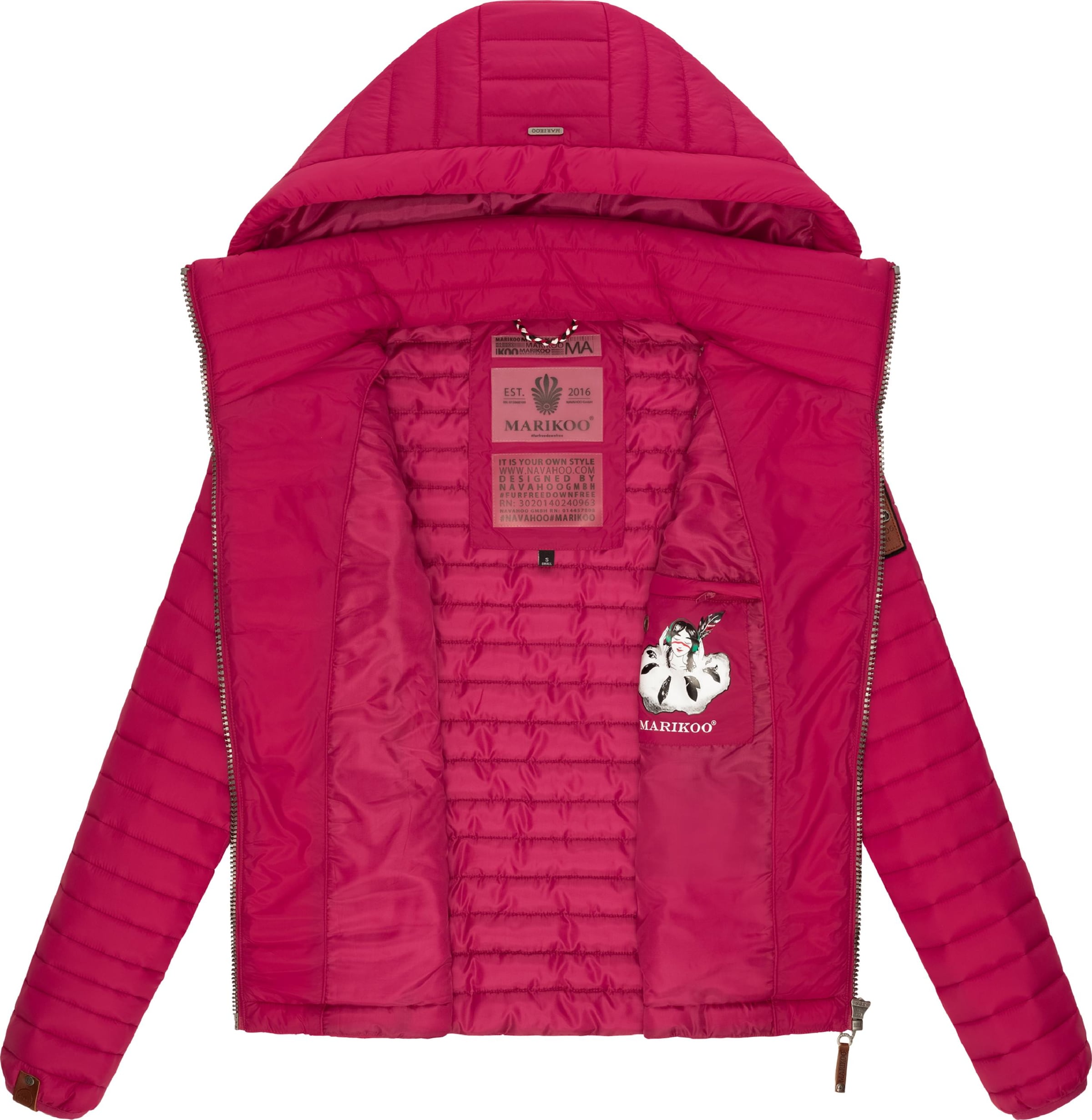 MARIKOO Steppjacke 'Löwenbaby' in Pink
