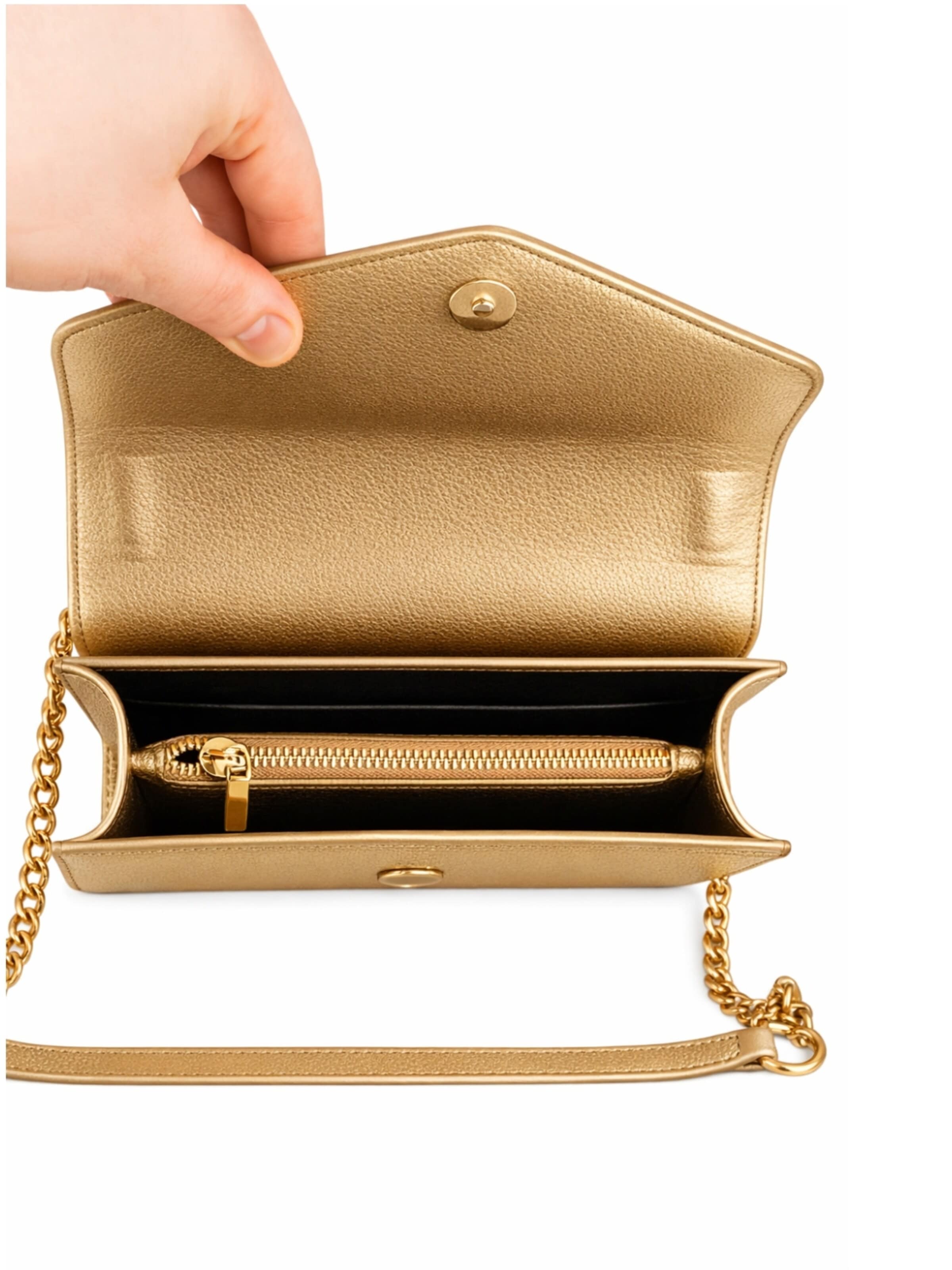 Sellenes - Bolso de hombro 'MoonS Gold' en beige