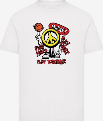MARKET T-Shirt 'Peace On The Court' in Weiß: Vorderseite