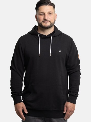 FORSBERG Sweatshirt 'Hoodie mit Logo auf Brust und Rücken' in Black