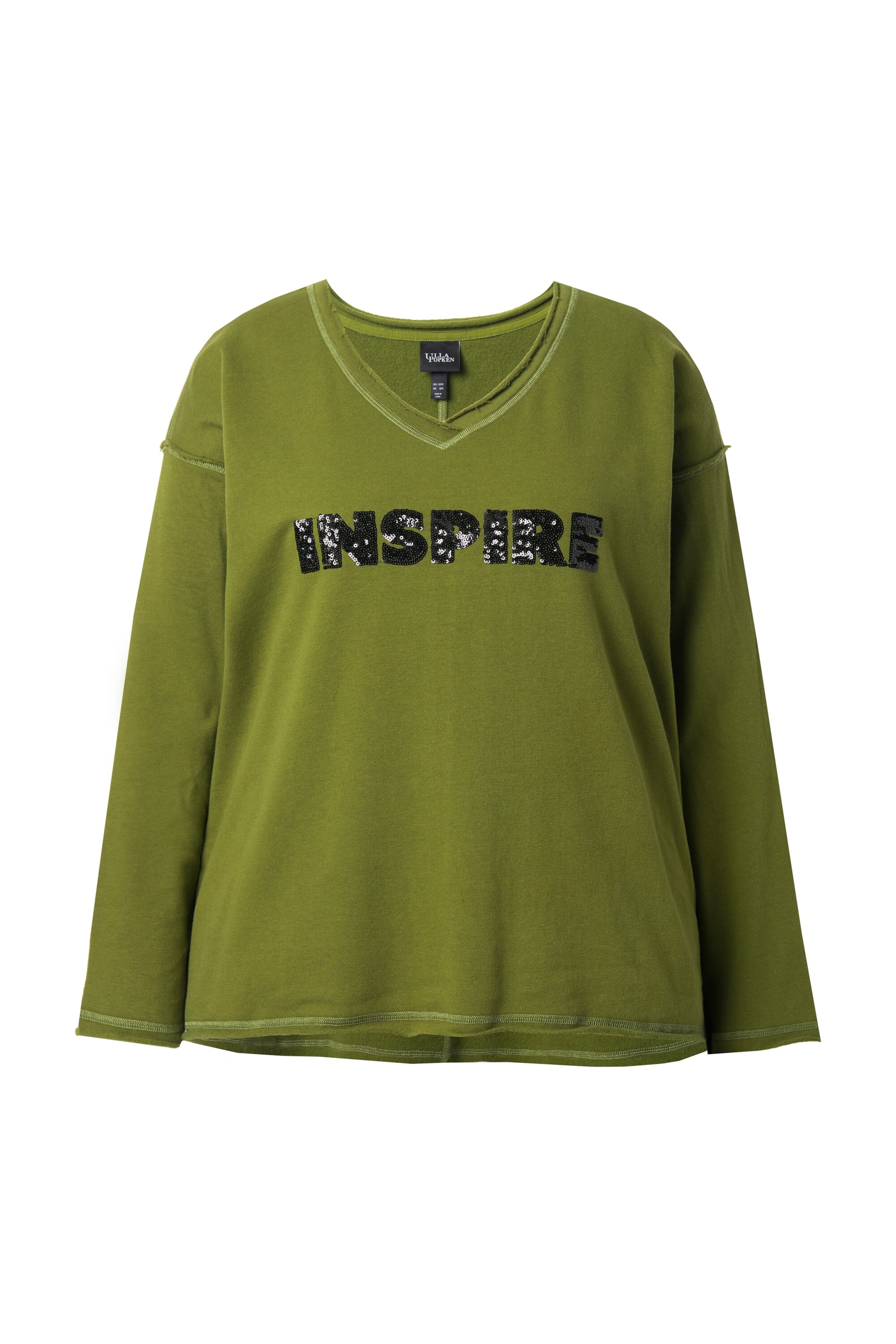 Ulla Popken Sweatshirt in Groen: voorkant