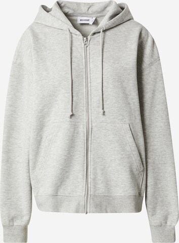 WEEKDAY Zip-Up Hoodie in Grey: front