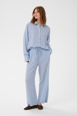 SOAKED IN LUXURY Wide leg Trousers 'SLAria' in Blue