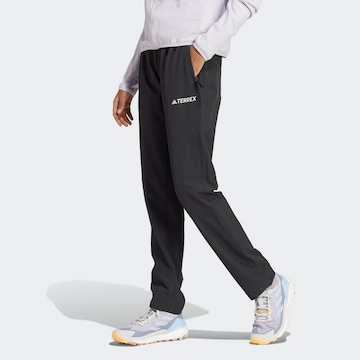 ADIDAS TERREX Regular Outdoor Pants 'Liteflex' in Black: front