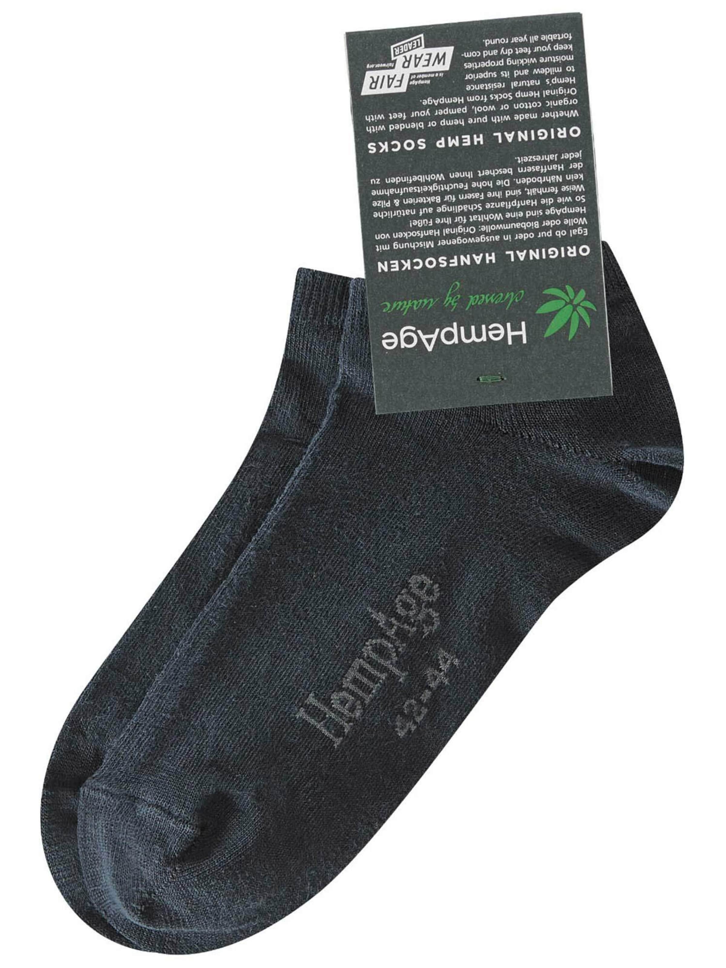 HempAge Socken in Schwarz: Vorderseite