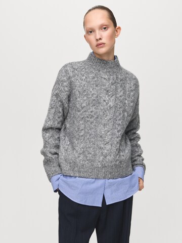 MANGO Svetr 'TRENETA' – šedá: přední strana