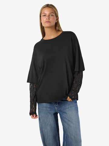 Noisy may Μπλουζάκι 'NMEASY' σε μαύρο: μπροστά