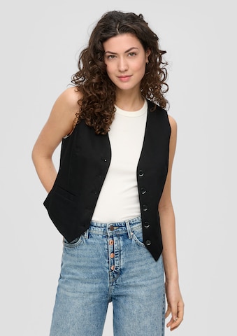 Gilet de costume s.Oliver en noir : devant