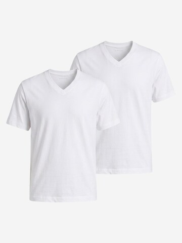 TOM TAILOR Shirt 'Tom Tailor Doublepack V-neck Tee White 1037738 20000' in White
