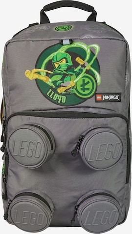 LEGO Rugzak 'LEGO Bricks Petersen School Backpack' in Grijs: voorkant