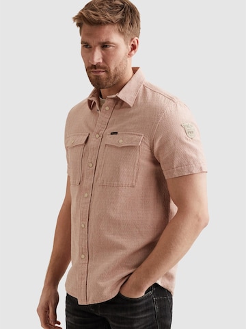 Coupe regular Chemise 'Shirt with short sleeves in cotton/linen' PME Legend en rose