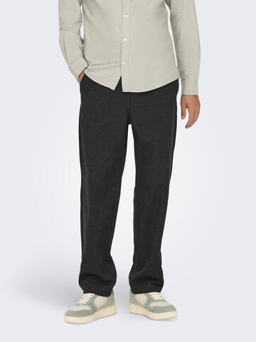 Only & Sons Regular Trousers 'SINUS' in Black: front