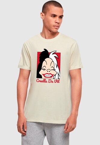 ABSOLUTE CULT T-Shirt '101 Dalmations - Cruella De Vil Head' in Beige: Vorderseite