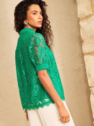 love & roses - Camisa em verde