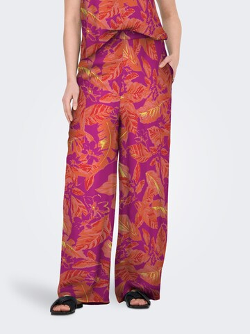 ONLY Loosefit Broek 'ALMA' in Lila: voorkant