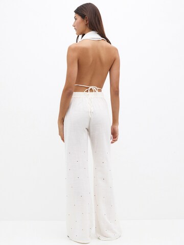 Pull&Bear Wide leg Byxa i beige