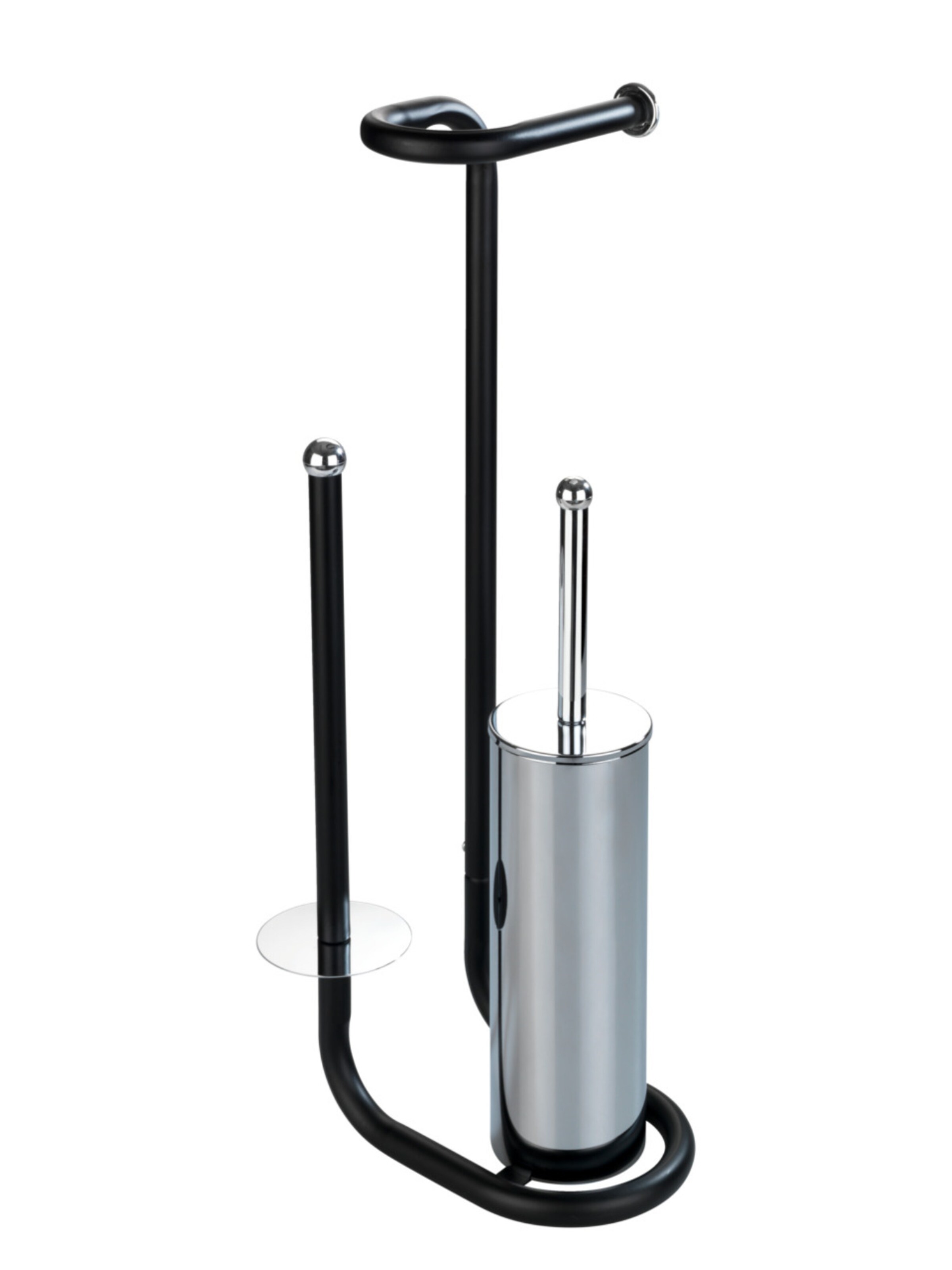 Wenko WC-Garnitur 'Universalo' in Schwarz: Vorderseite