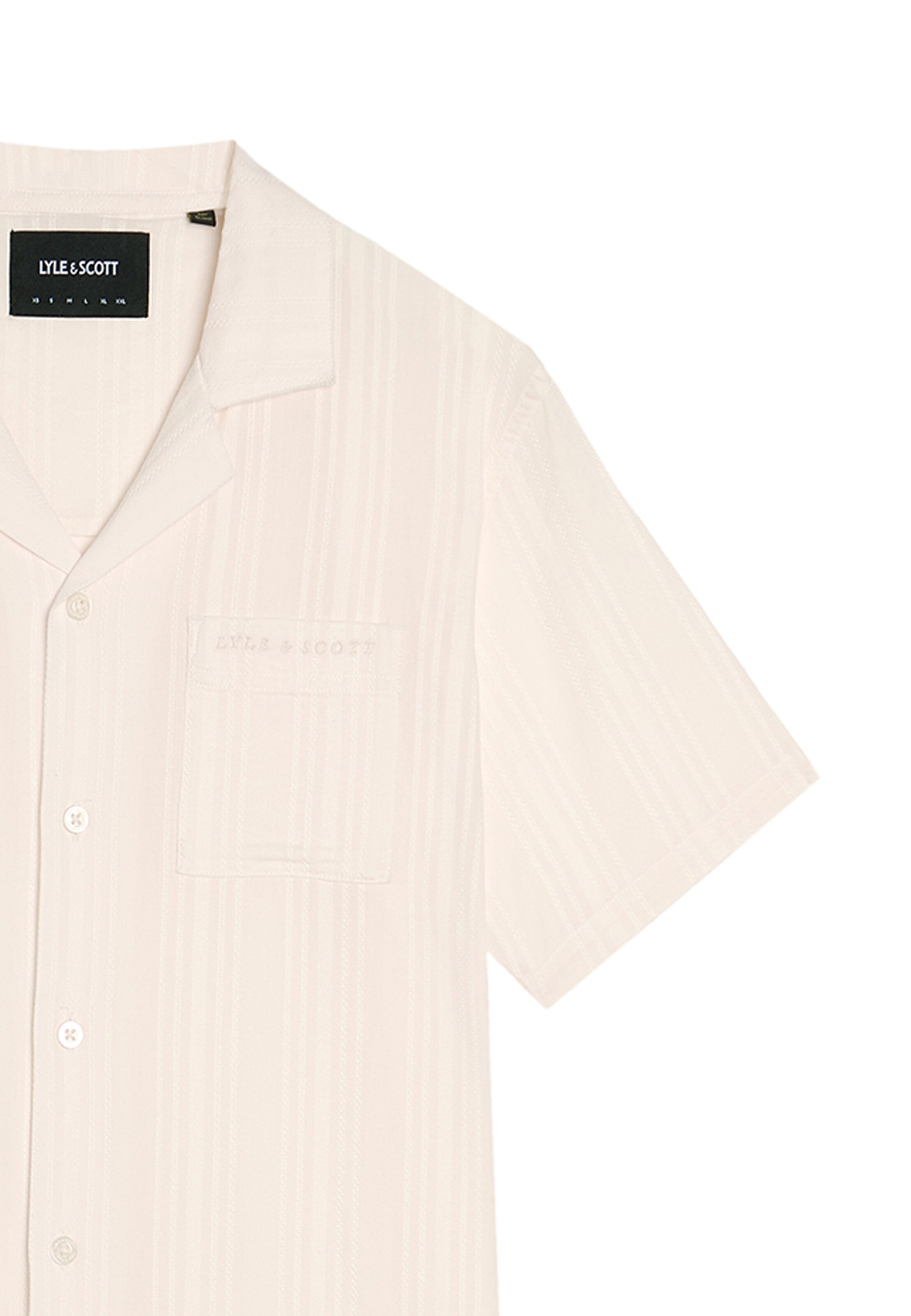 Lyle & Scott Comfort fit Overhemd 'Broderie Resort' in Wit