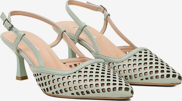 Desa Slingback Pumps 'Stilett' in Green: front