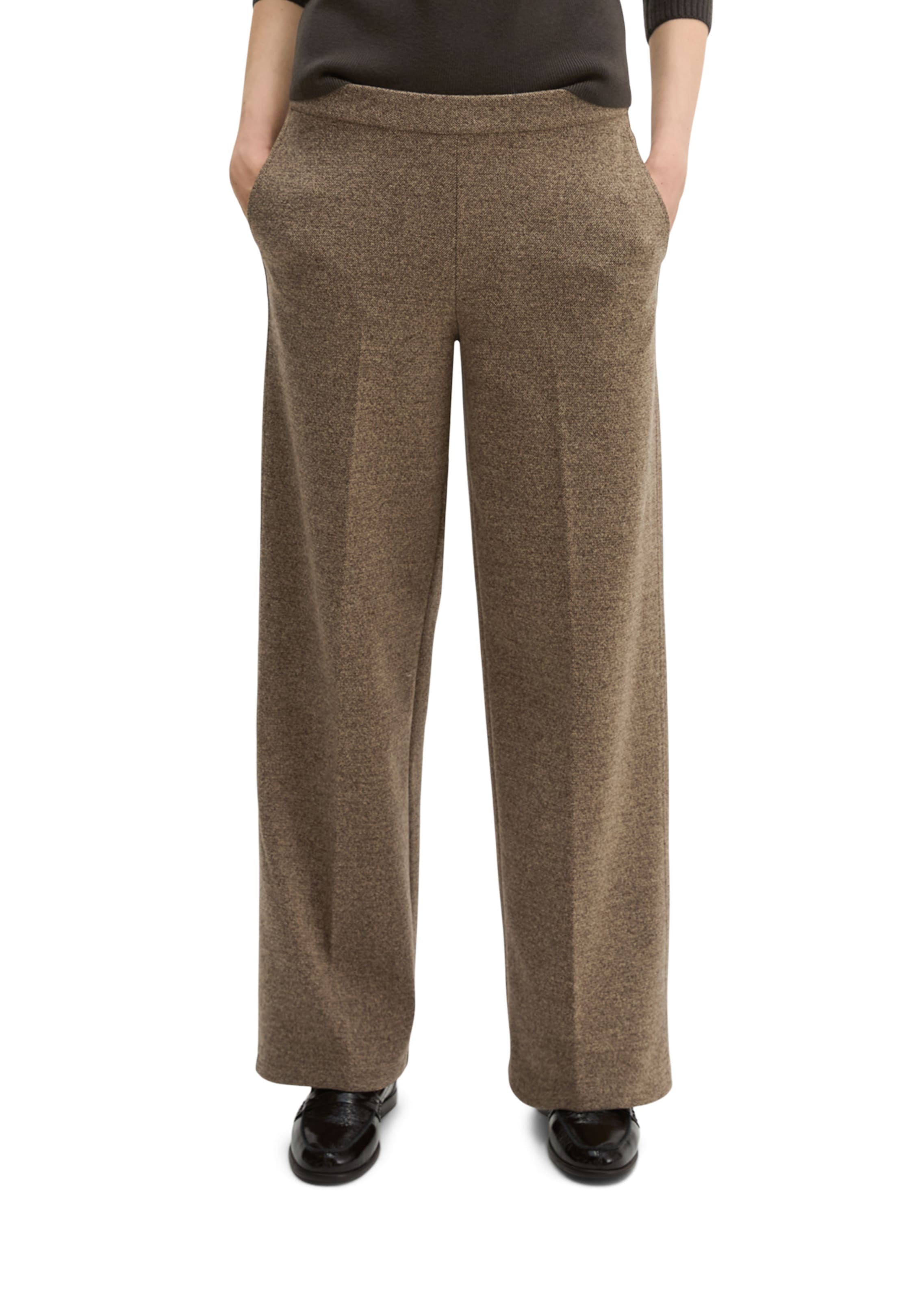 Marc O'Polo - Loosefit Pantalón de pinzas en marrón: frente