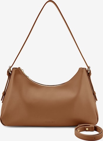 Seidenfelt Manufaktur Shoulder Bag 'Nelma' in Brown: front