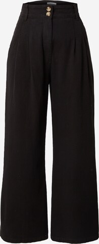 EDITED Wide leg Pleated Jeans 'Ellis' in Black: front