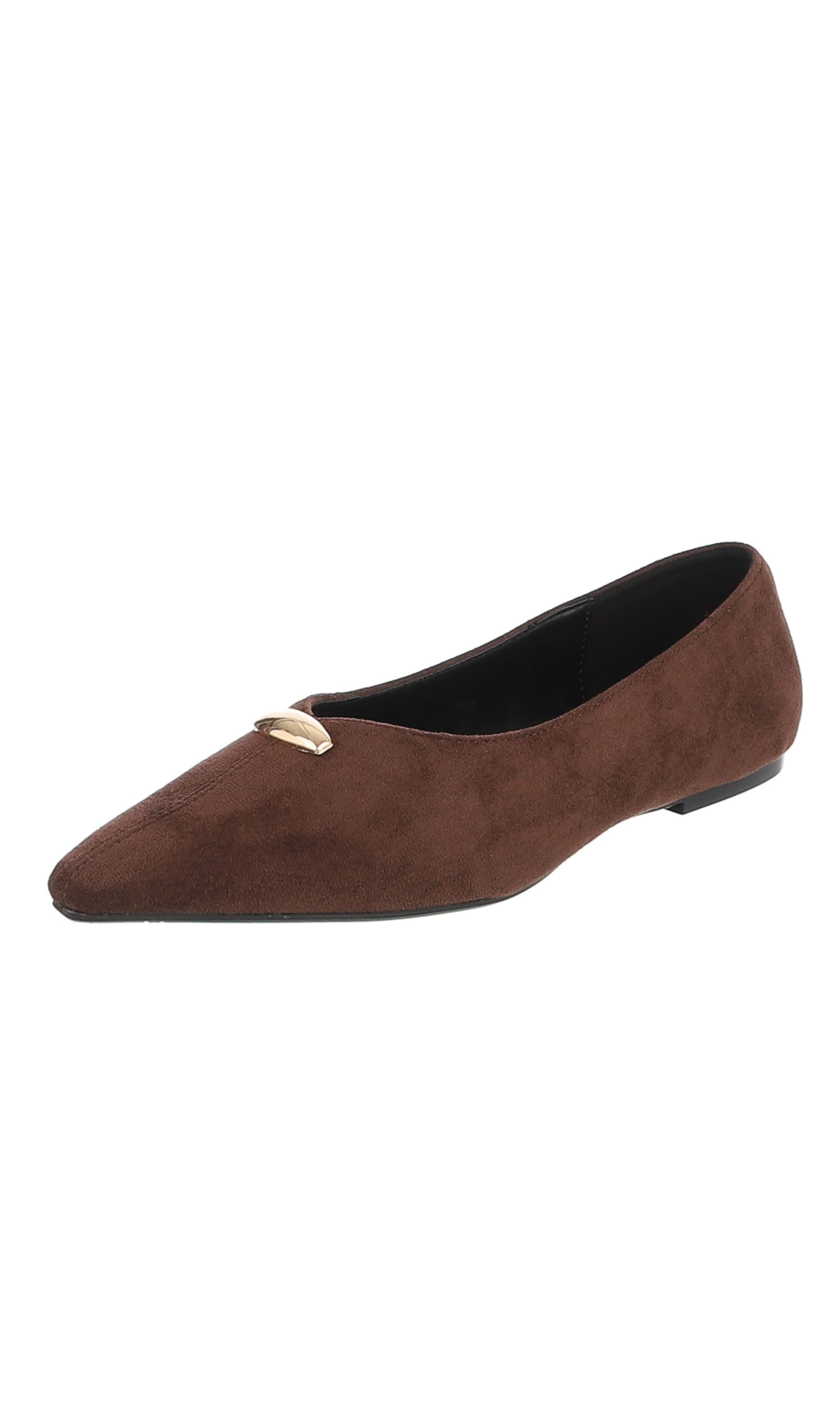 Ital-Design Ballet Flats in Brown: front