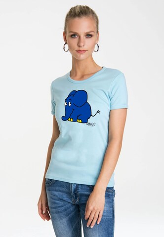LOGOSHIRT T-Shirt 'Die Sendung mit der Maus - Elefant' in Blau: Vorderseite