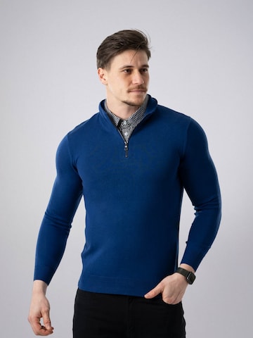 PANTONECLO Trui 'Pantoneclo Men’s Mock Sweater' in Blauw
