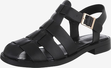 Ital-Design Sandale in Schwarz: Vorderseite