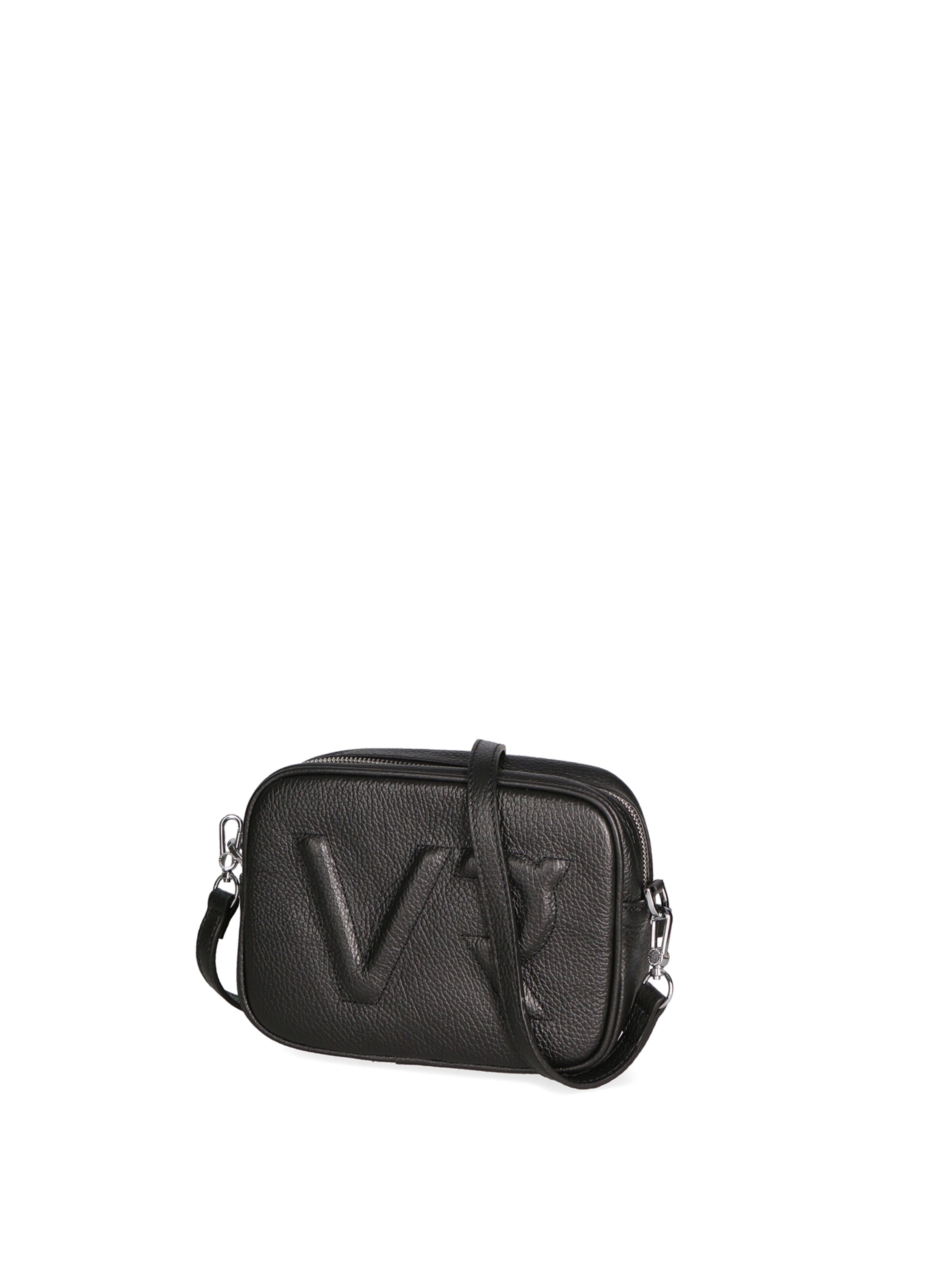 Borsa a tracolla 'Borsa a Tracolla Donna Pelle Virginia Rhinè Zip' di Virginia Rhinè in nero