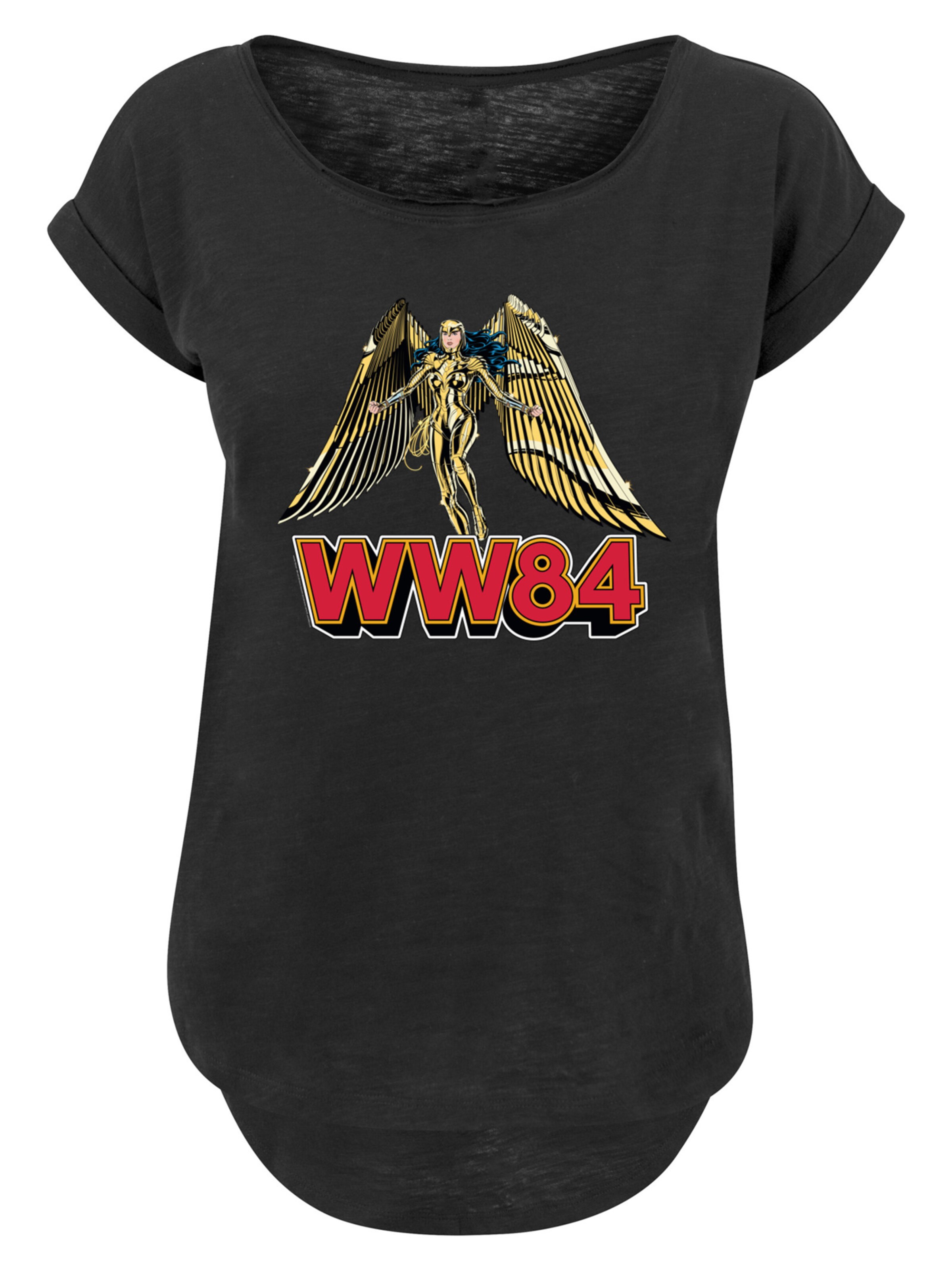 F4NT4STIC Shirt 'DC Comics Wonder Woman 84 Golden Armour' in Black: front