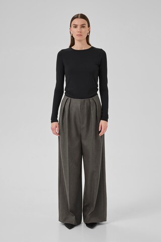 My Essential Wardrobe Wide leg Pleat-front trousers 'SpaceMW ' in Grey