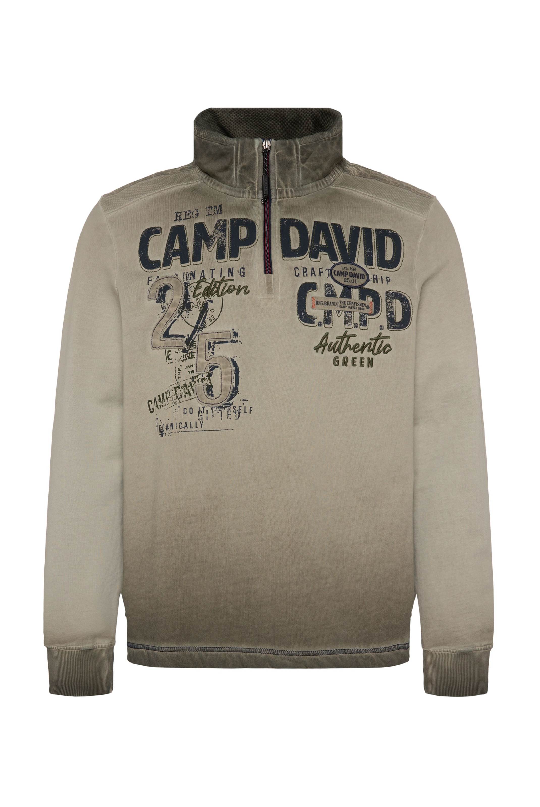 CAMP DAVID Sweatshirt 'The Craftsmen' i grøn: forside