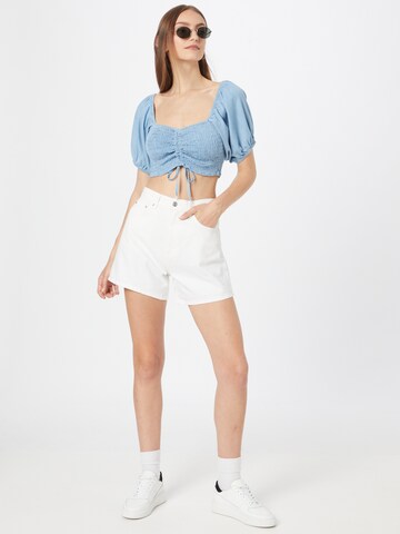 Missguided Shirt 'CHAMBRAY' in Blue