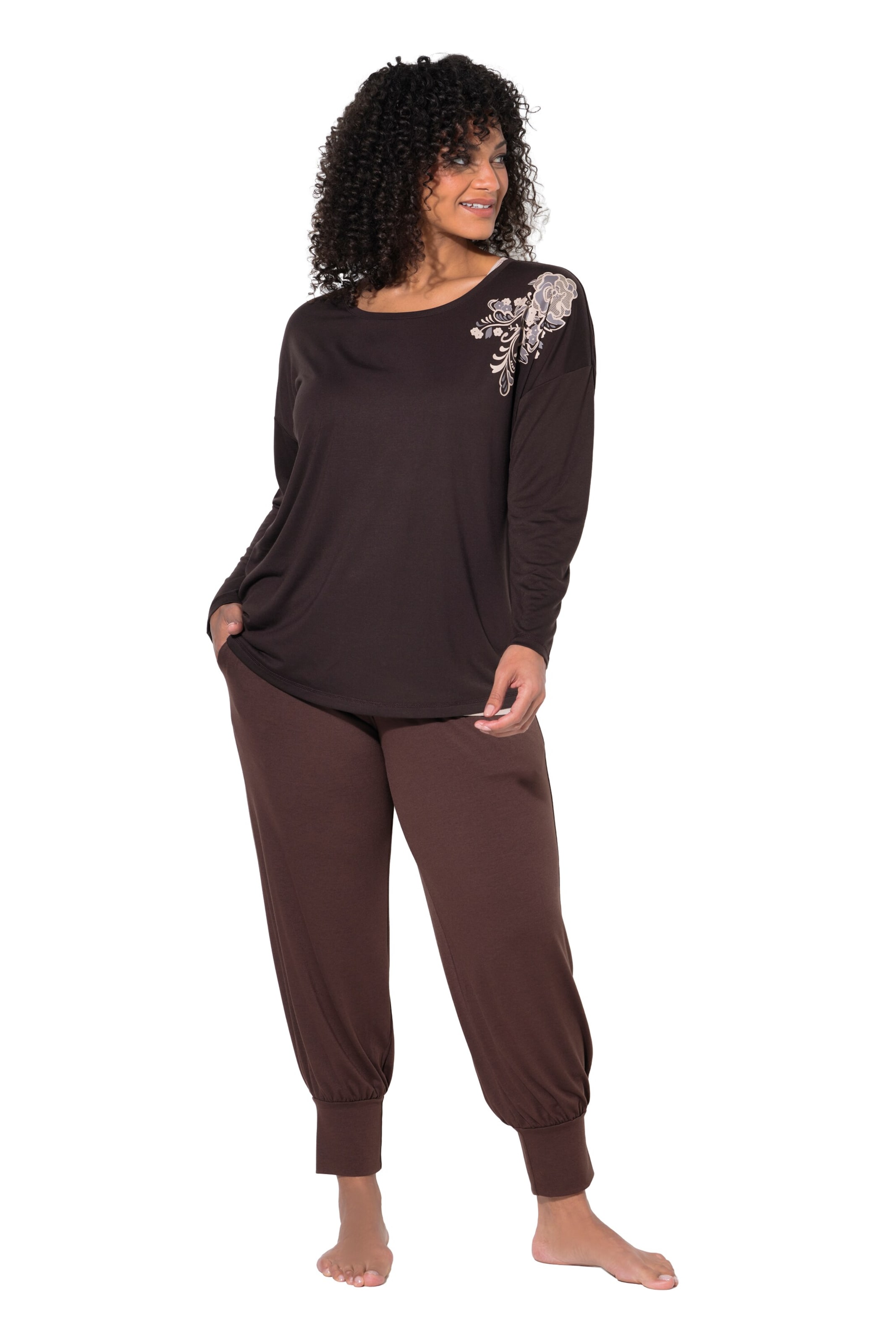 Ulla Popken Tapered Hose in Braun