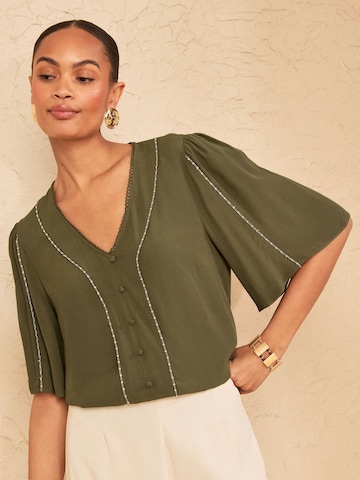 love & roses Blouse in Groen