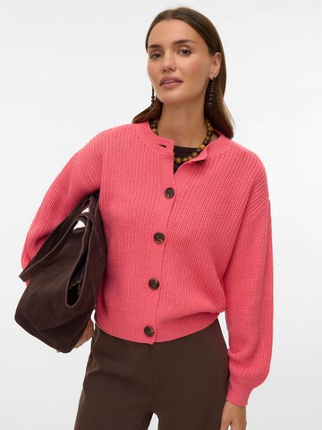 VERO MODA Knit Cardigan 'VMLea' in Pink: front