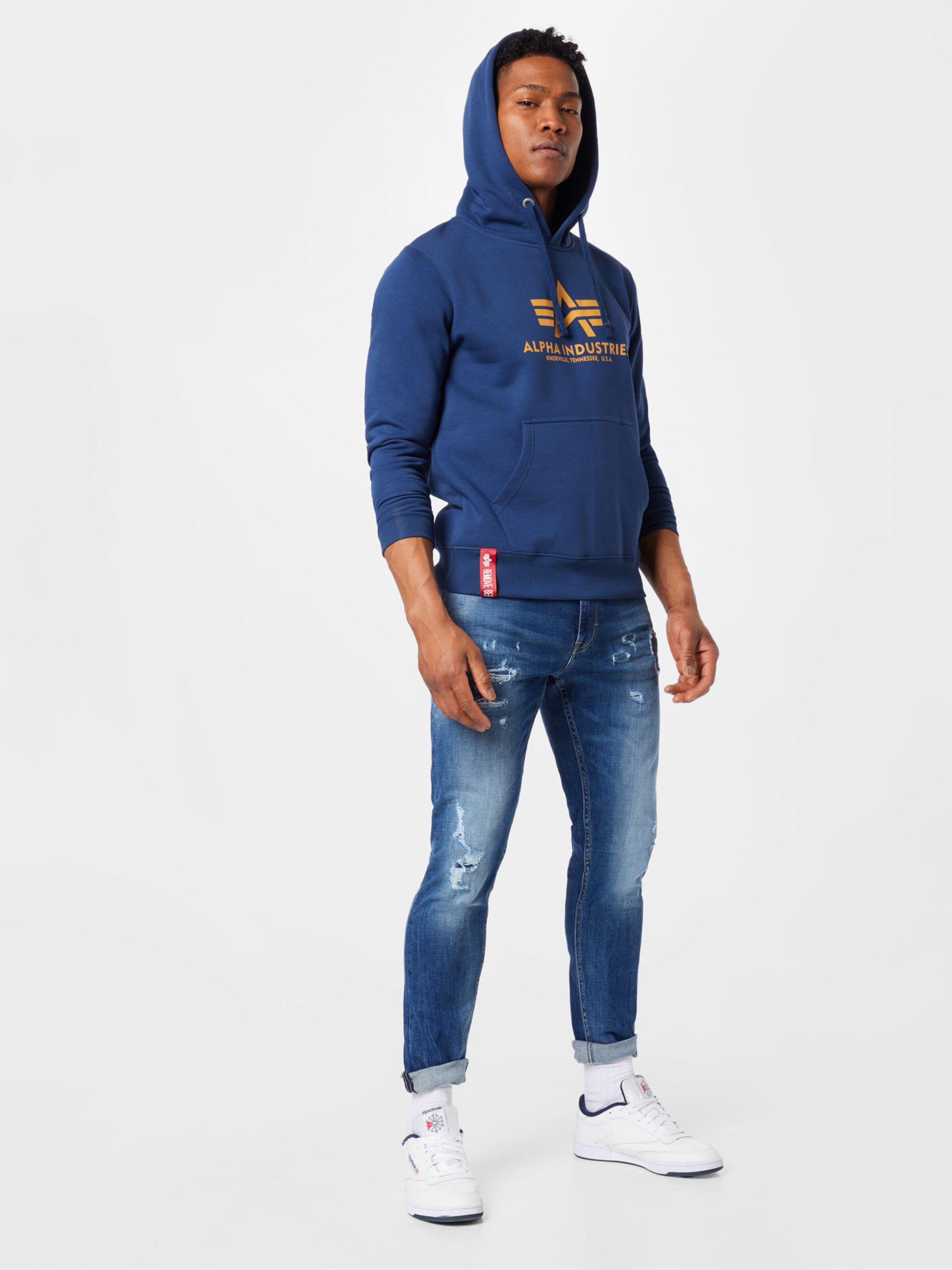 Männer Große Größen ALPHA INDUSTRIES Sweatshirt in Blau - BS22571