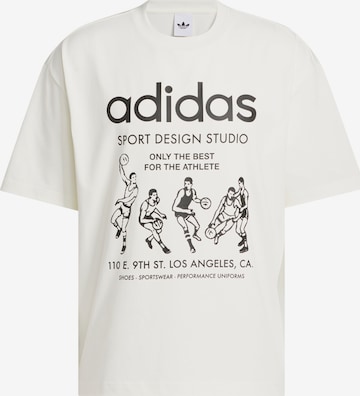 Maglietta 'Only The Best For The Athlete' di ADIDAS ORIGINALS in bianco: frontale