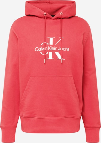 Sweat-shirt Calvin Klein Jeans en rouge : devant