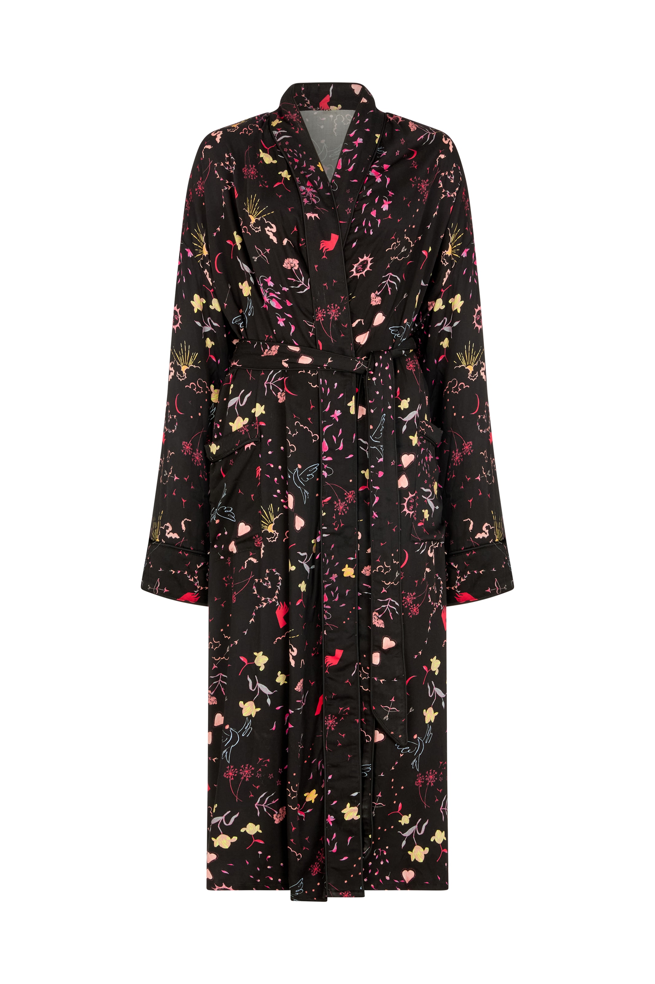 lily and lionel Bademantel 'Corina' in Schwarz: Vorderseite