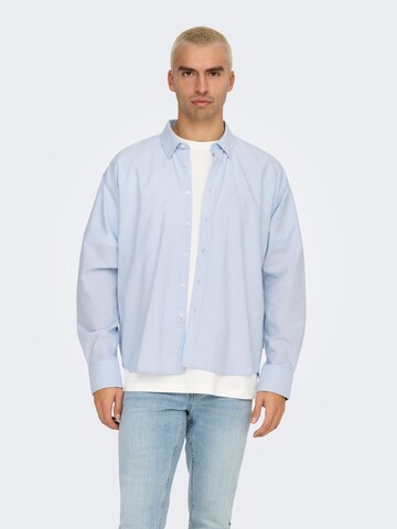 Only & Sons Comfort fit Koszula 'ONSALVARO' w kolorze niebieski: przód