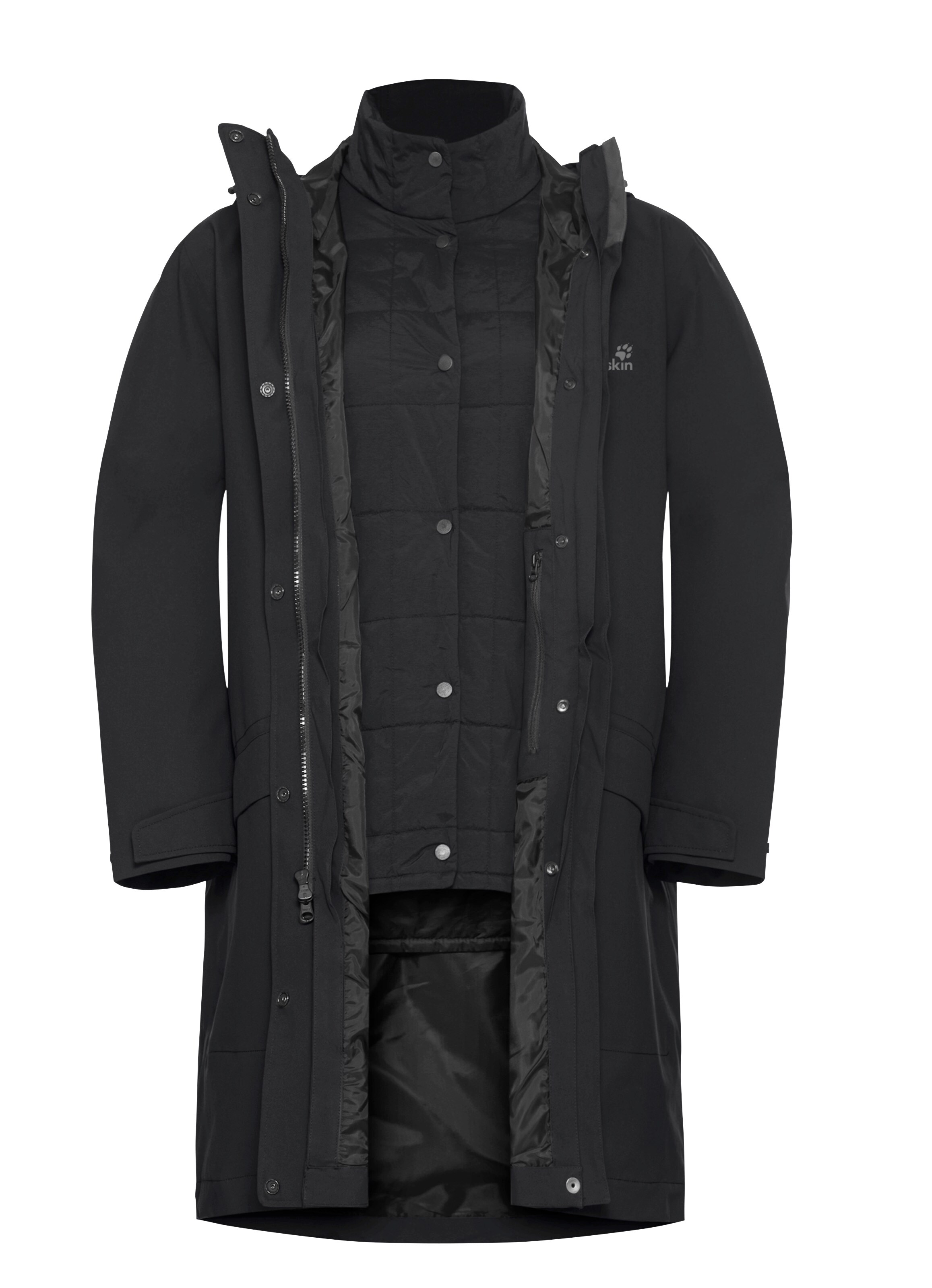 JACK WOLFSKIN Outdoor Coat in Black