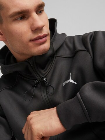 PUMA Athletic Zip-Up Hoodie in Black