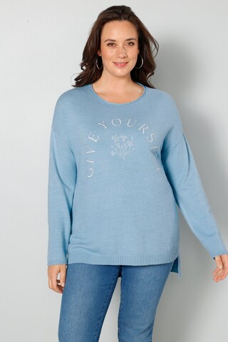 Pull-over MIAMODA en bleu : devant