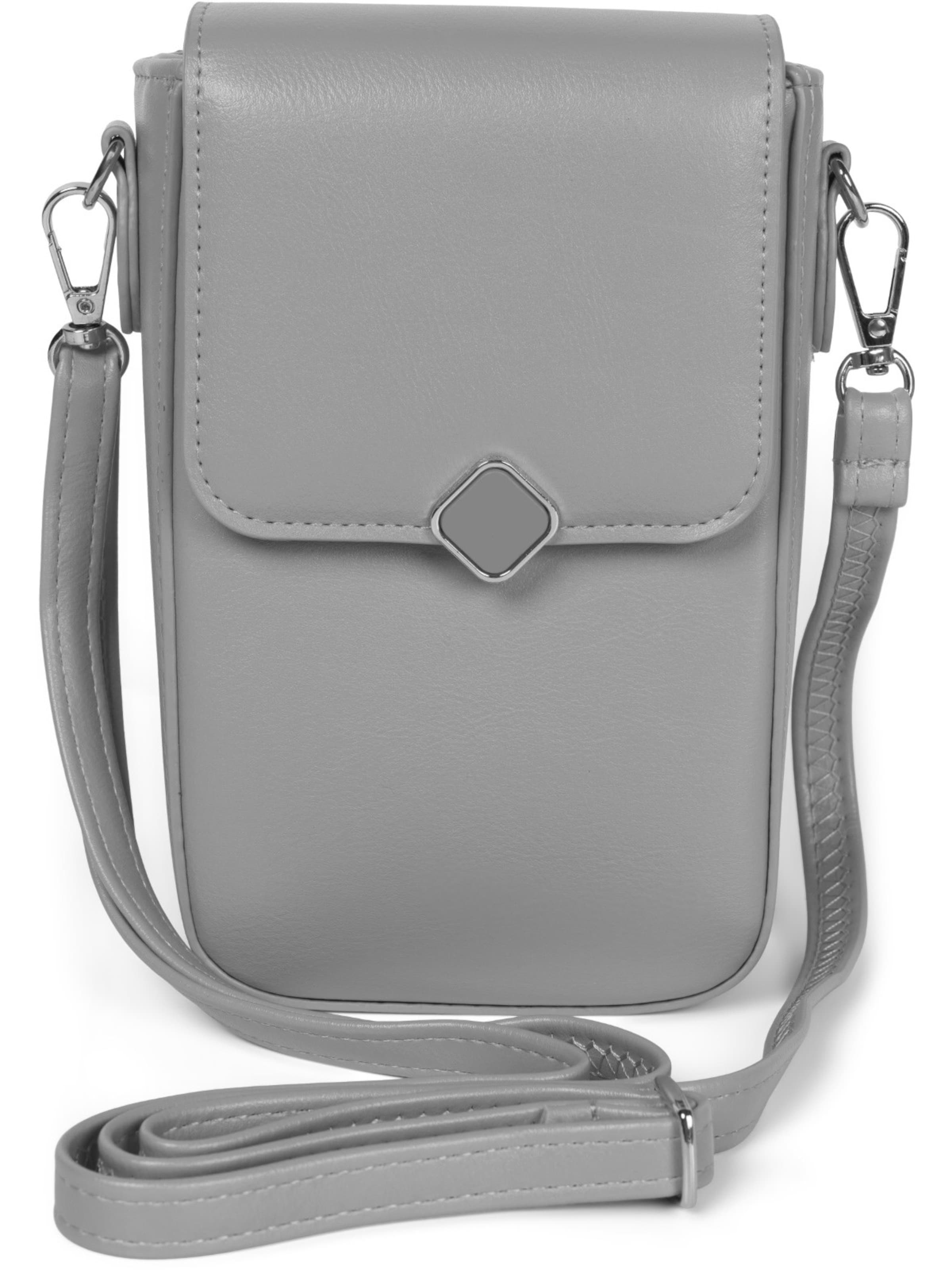 styleBREAKER Umhängetasche 'Box Bag Umhängetasche Uni'‌‌‌‌‌‌‌ in Grau: Vorderseite